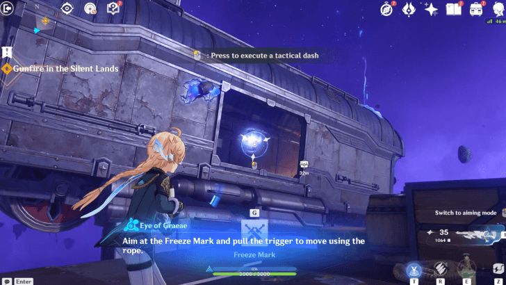 Use the Freeze Mark to Reach the Next Train Car
