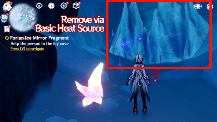 Genshin Impact - For an Ice Mirror Fragment - Help the person in the icy cave 3