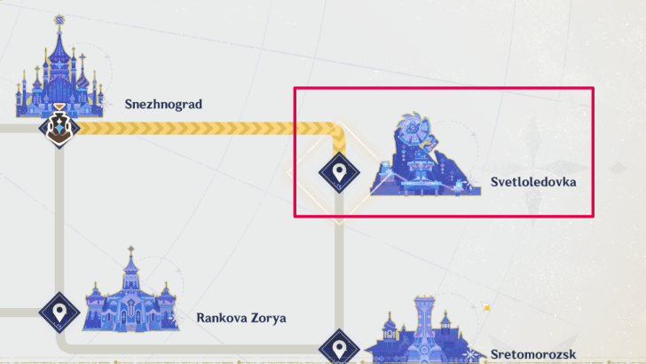 Return to the Station to go to Svetloledovka