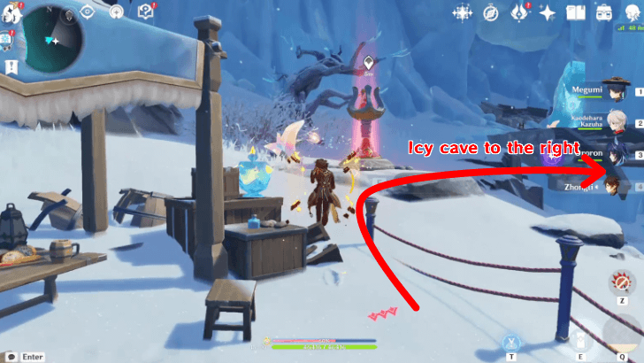 Genshin - How to Get to White Birch Snowgrave through the Caves