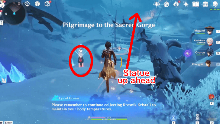 Genshin - How to Get to White Birch Snowgrave through the Caves 4