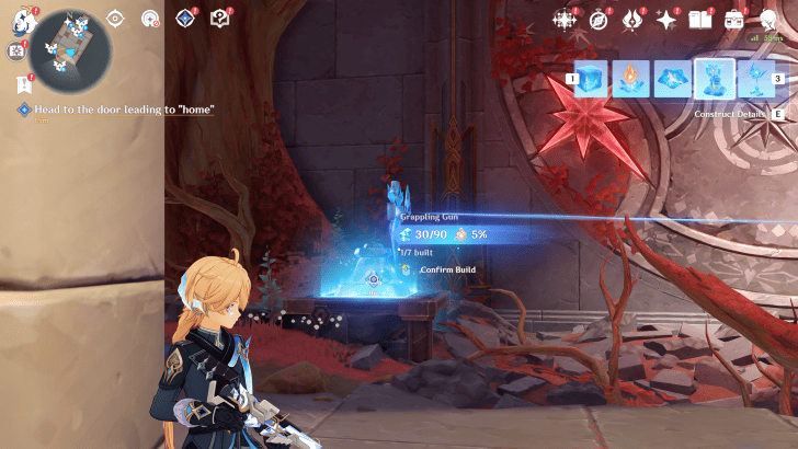 Build a Grappling Gun on the Highlighted Platform
