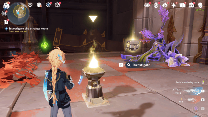 Investigate the Pedestal at the Back of the Room