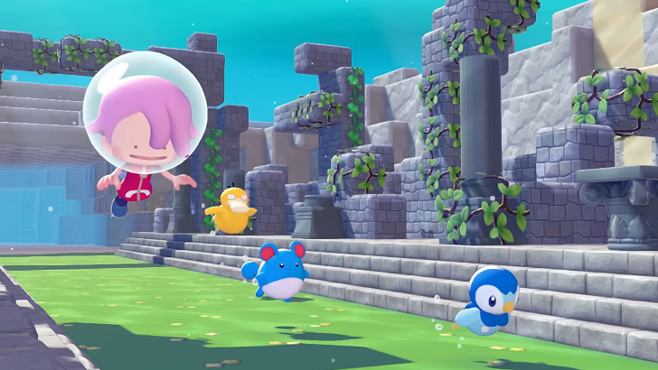 pokemon pokopia ditto diving with other pokemon