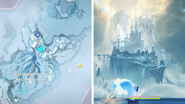 Genshin Impact - White Birch Snowgrave - Overlooking the Palace