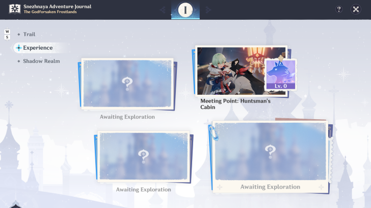 Adventure Journal Experience Tab