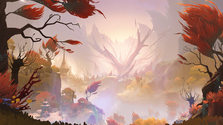 Genshin - Snezhnaya Viewpoint - Fiery Plumage Valley