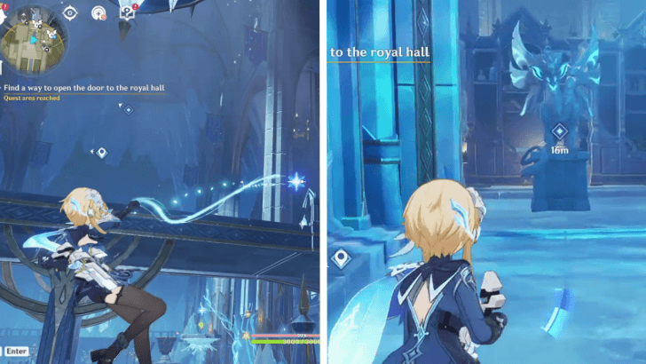 Genshin Impact - White Birch Snowgrave - Two Statues in Royal Hall 6