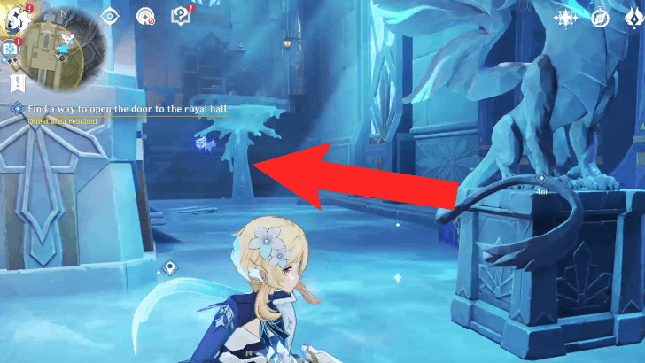 Genshin Impact - White Birch Snowgrave - Two Statues in Royal Hall 7