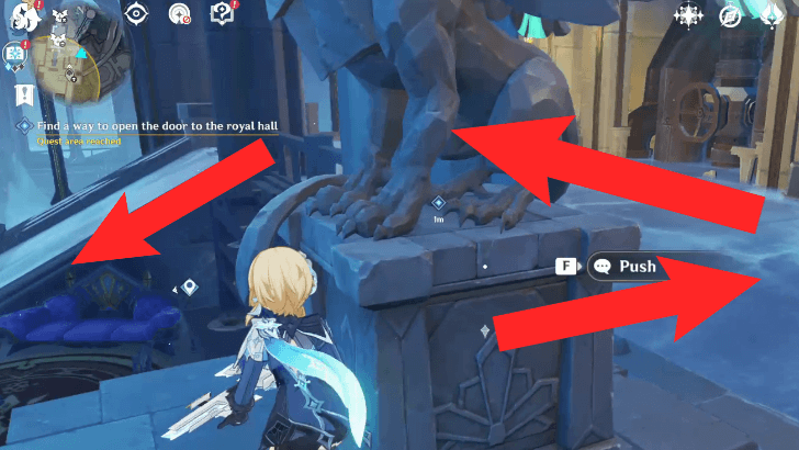 Genshin Impact - White Birch Snowgrave - Two Statues in Royal Hall 9