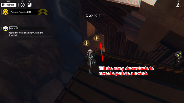 Path Under Seesaw Ramp in Rooted Realm