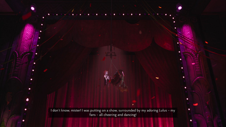 the sinking city 2 lorelei dangling above the stage