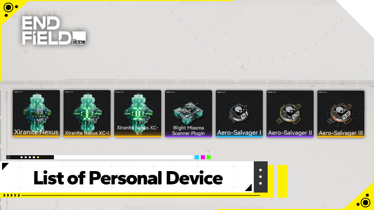 Arknights Endfield List of Personal Device