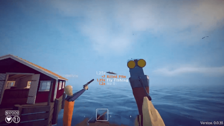 Players shooting a fish