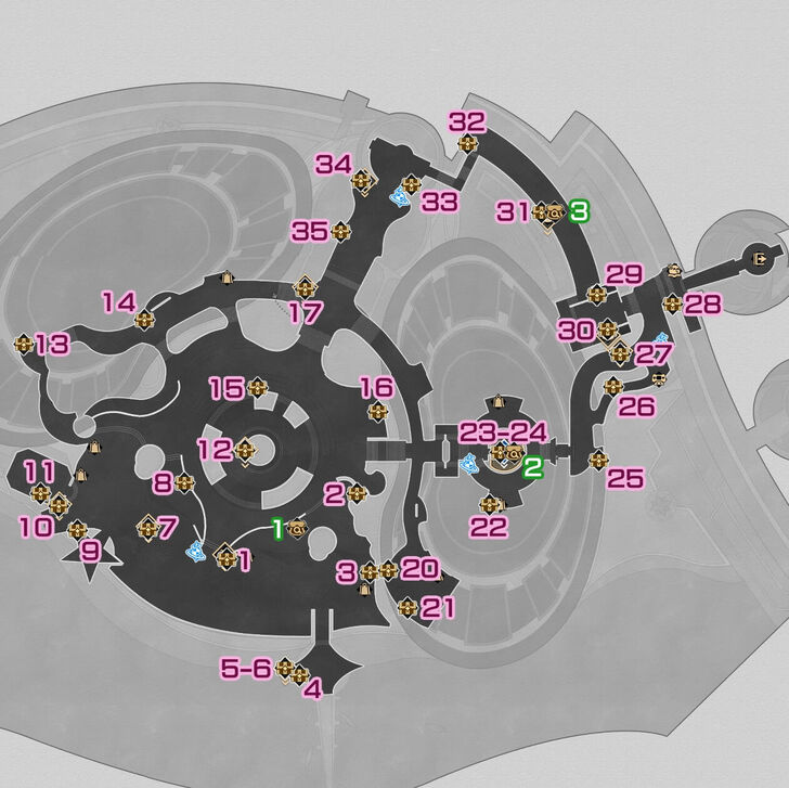 HSR Astropolis Central District F1 Chests Map