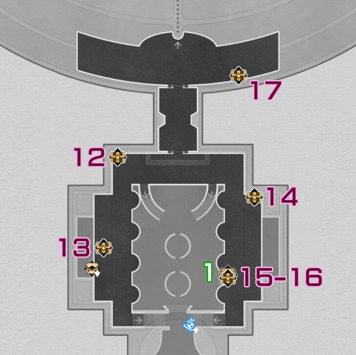 Honkai Star Rail - Lodestar Tower F3 South Chest Map