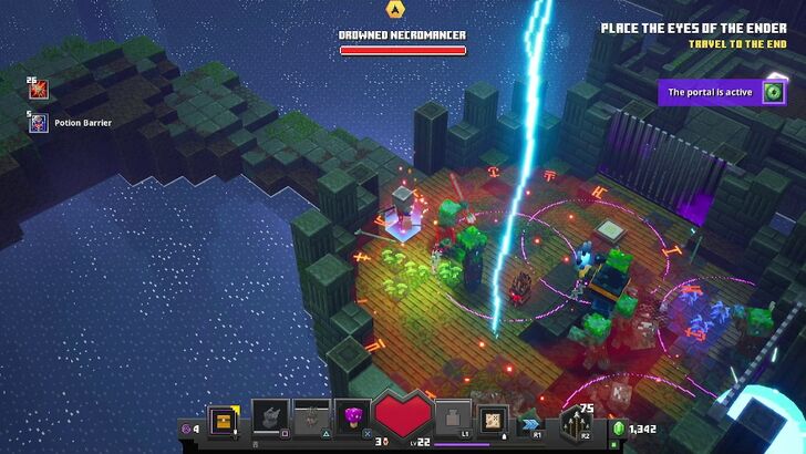 Hero Fighting Drowned Necromancer