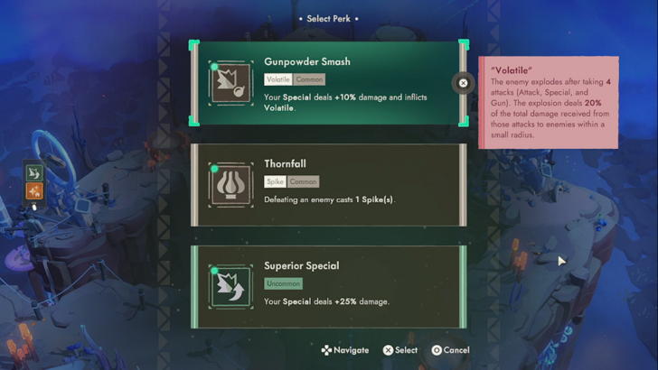 moonlighter 2 the endless vault perk select menu