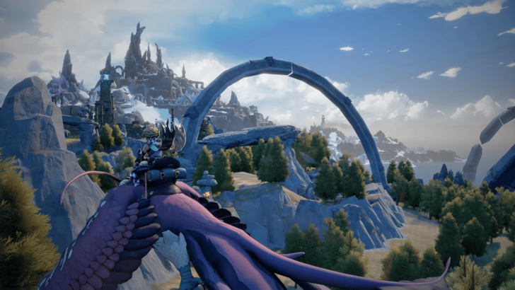 Flying through the castle horizon