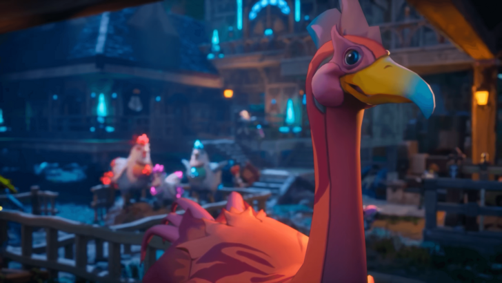 Funny looking pink bird