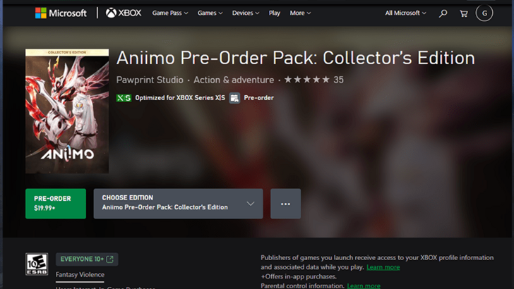 Aniimo Preorder Xbox