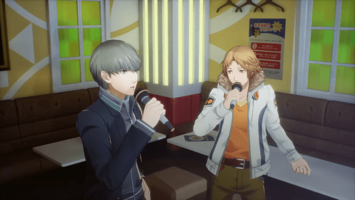 Yu and Yosuke singing karaoke