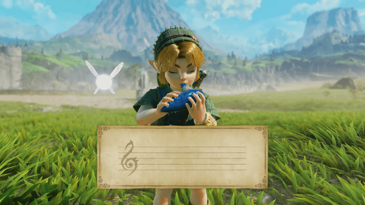 Link playing the Ocarina