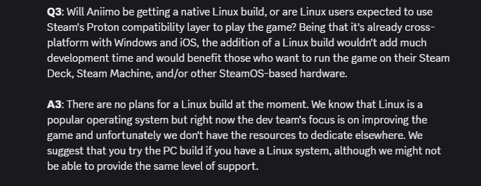 No Linux Build for Aniimo
