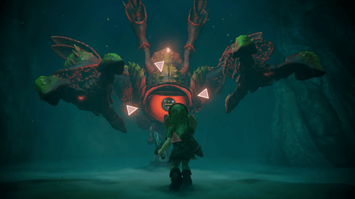 Link fighting a boss