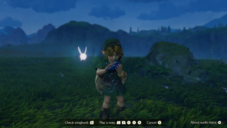 Young hero playing an ocarina