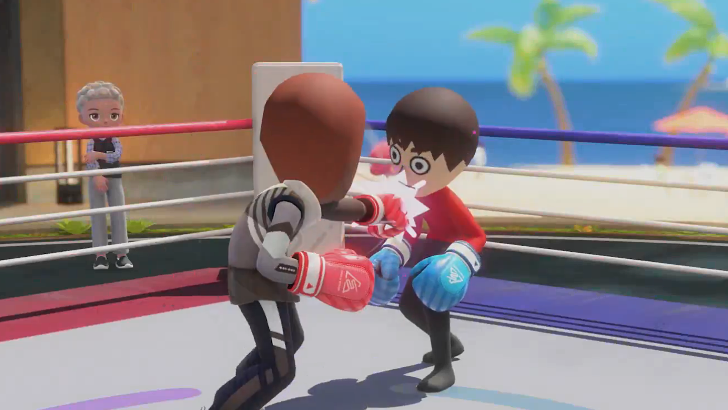 nintendo switch sports resort mii getting punched