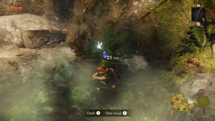 Link diving for rupees