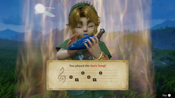 Link playing the Ocarina