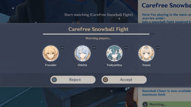 Genshin Impact - Snowball Fight Event 1
