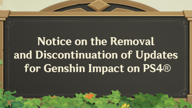 Removal Notice of Genshin Impact on PS4