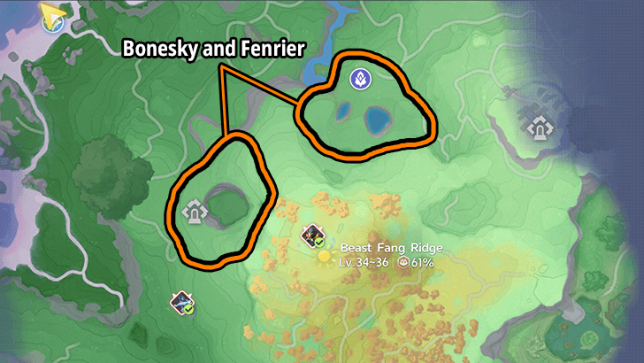 Bonesky and Fenrier Locations
