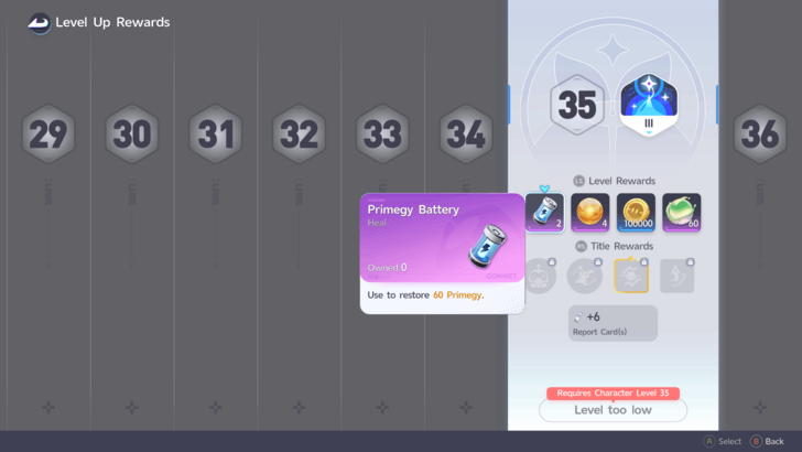 Level Up Rewards