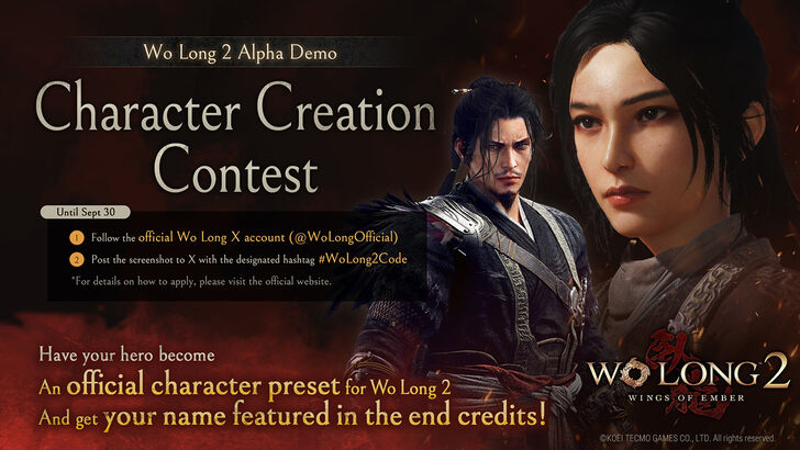 wo long 2 character creation contest