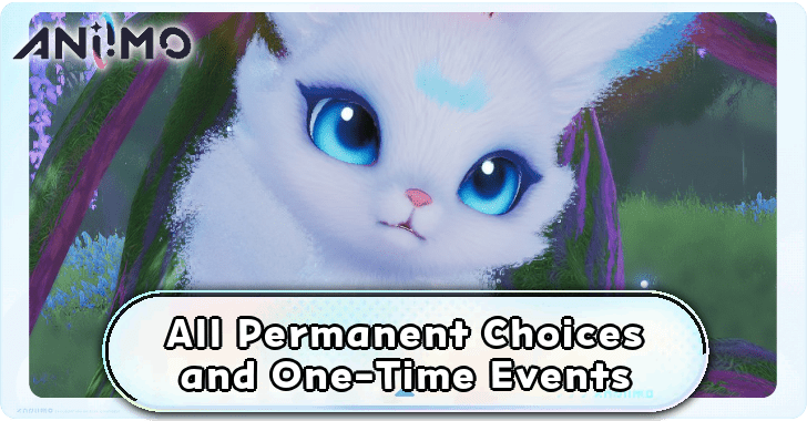 Aniimo All Permanent Choices and One-Time Events