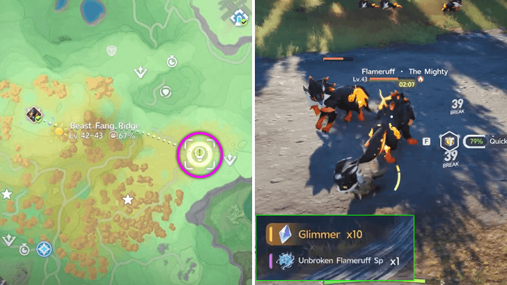 Defeat Elite Flameruffs in Beast Fang Ridge
