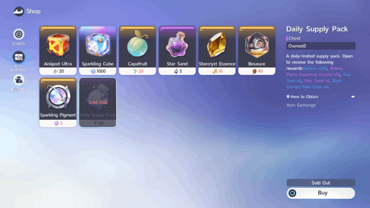 Daily Supply Pack Sold Out