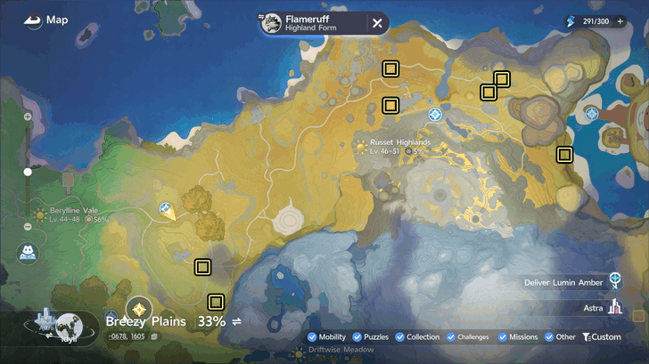 Highland Flameruff Map Location