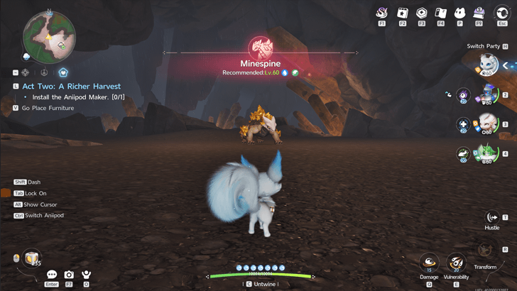 Reach Alpha Minespine in the Cave