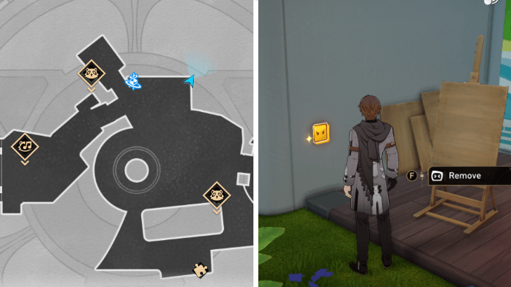 Honkai Star Rail - Nameless Wispae Location - On the wall near an easel in Wispae Eco-Park Space Anchor