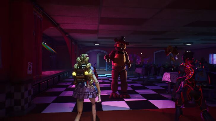 Character With Freddy Fazbear in Pizzeria