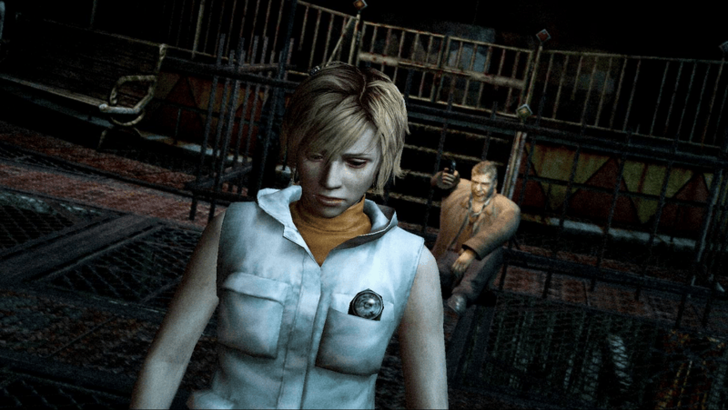 Injured detective points a weapon at a sad woman