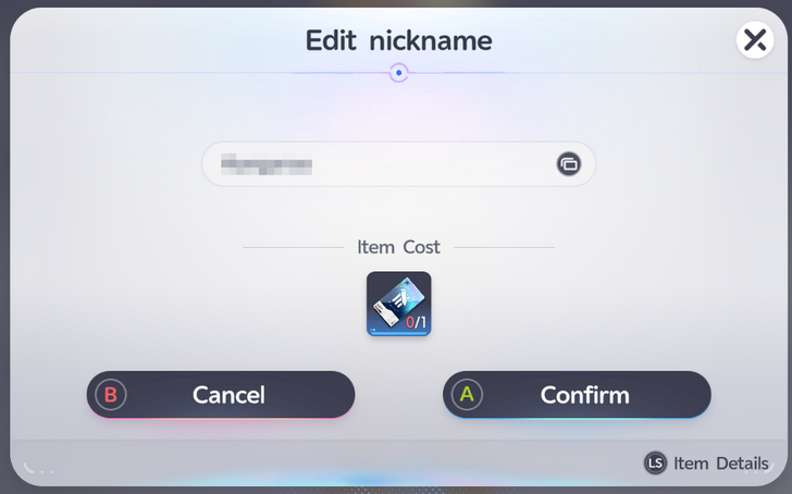 Editing Nickname