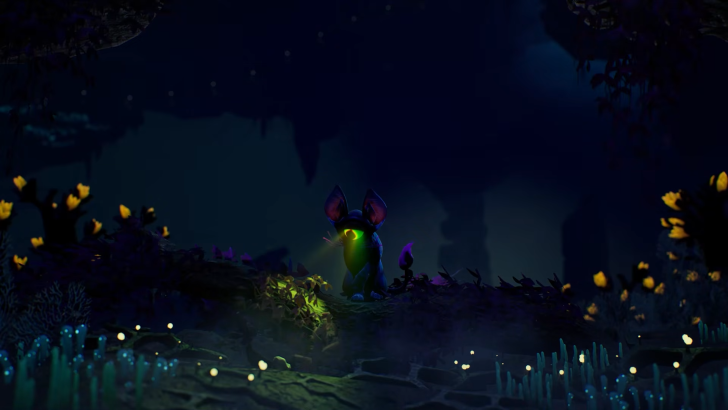 A one-eyed feline looking creature in the underground biome