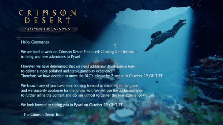 Crimson Desert Charting the Unknown DLC Delay Announcement