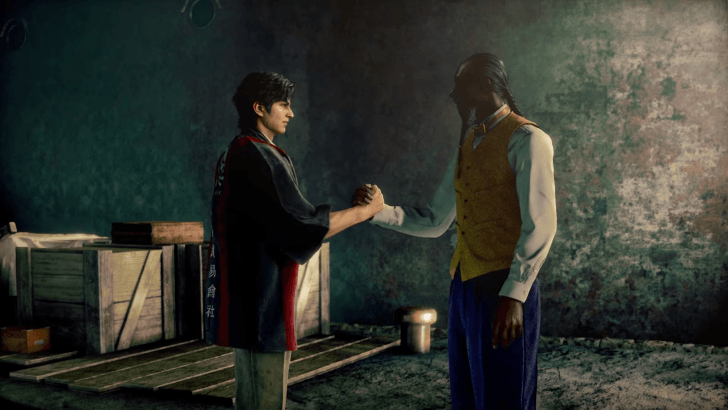 Daito dapping up a man